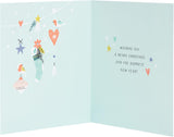 UK Greetings Christmas card for Nana with a lovely pink design, featuring festive holiday imagery and heartfelt message.