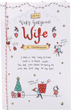 UK Greetings Christmas card for wife featuring a charming sketch design, perfect for festive holiday greetings.
