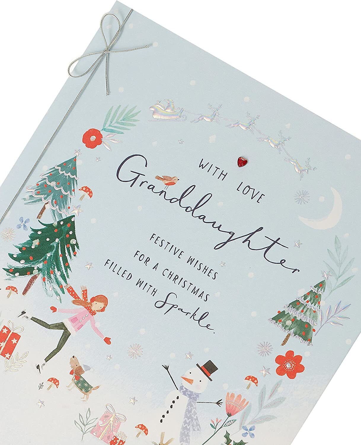 UK Greetings Christmas Icons Granddaughter Christmas Card featuring festive holiday imagery and heartfelt greeting design.