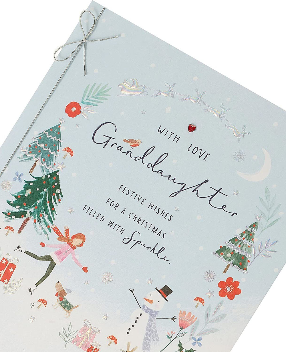 UK Greetings Christmas Icons Granddaughter Christmas Card featuring festive holiday imagery and heartfelt greeting design.