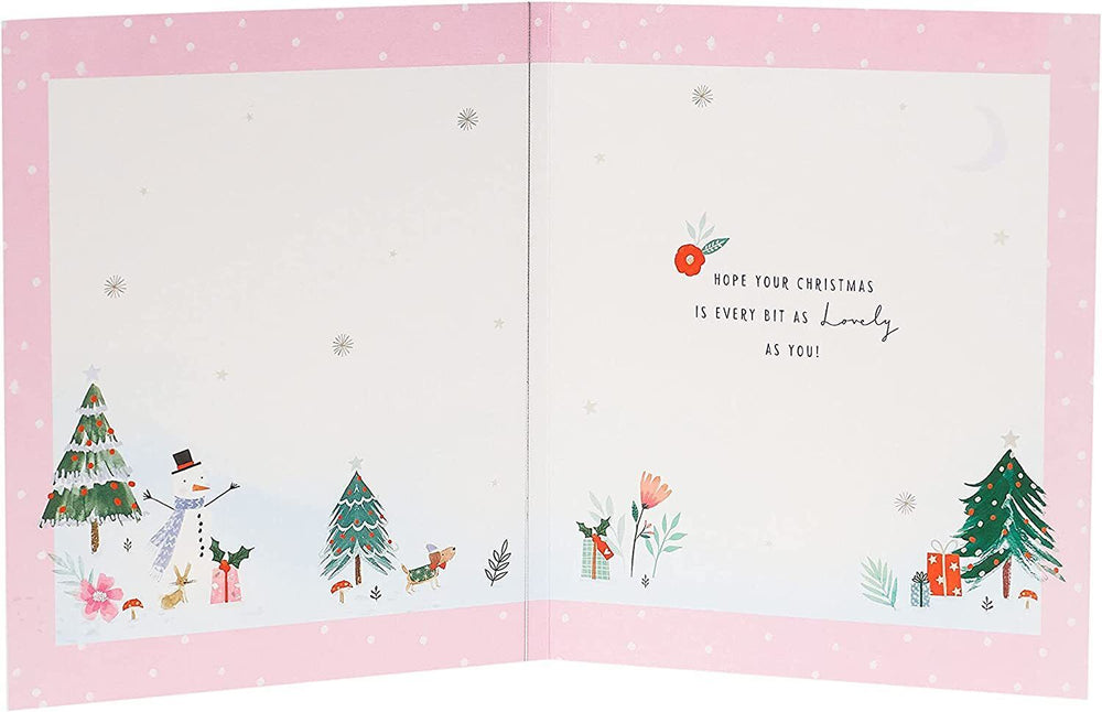 UK Greetings Christmas Icons Granddaughter Christmas Card featuring festive holiday designs and a heartfelt greeting for her.