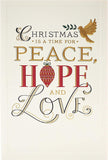 UK Greetings Christmas card featuring a peaceful religious scene for the holiday season, perfect for Christmas greetings.