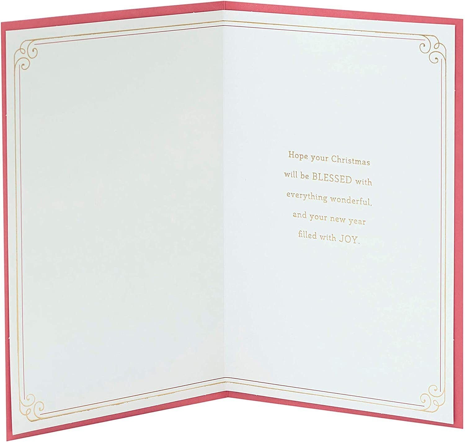 UK Greetings Christmas card featuring a peaceful religious scene for the holiday season.