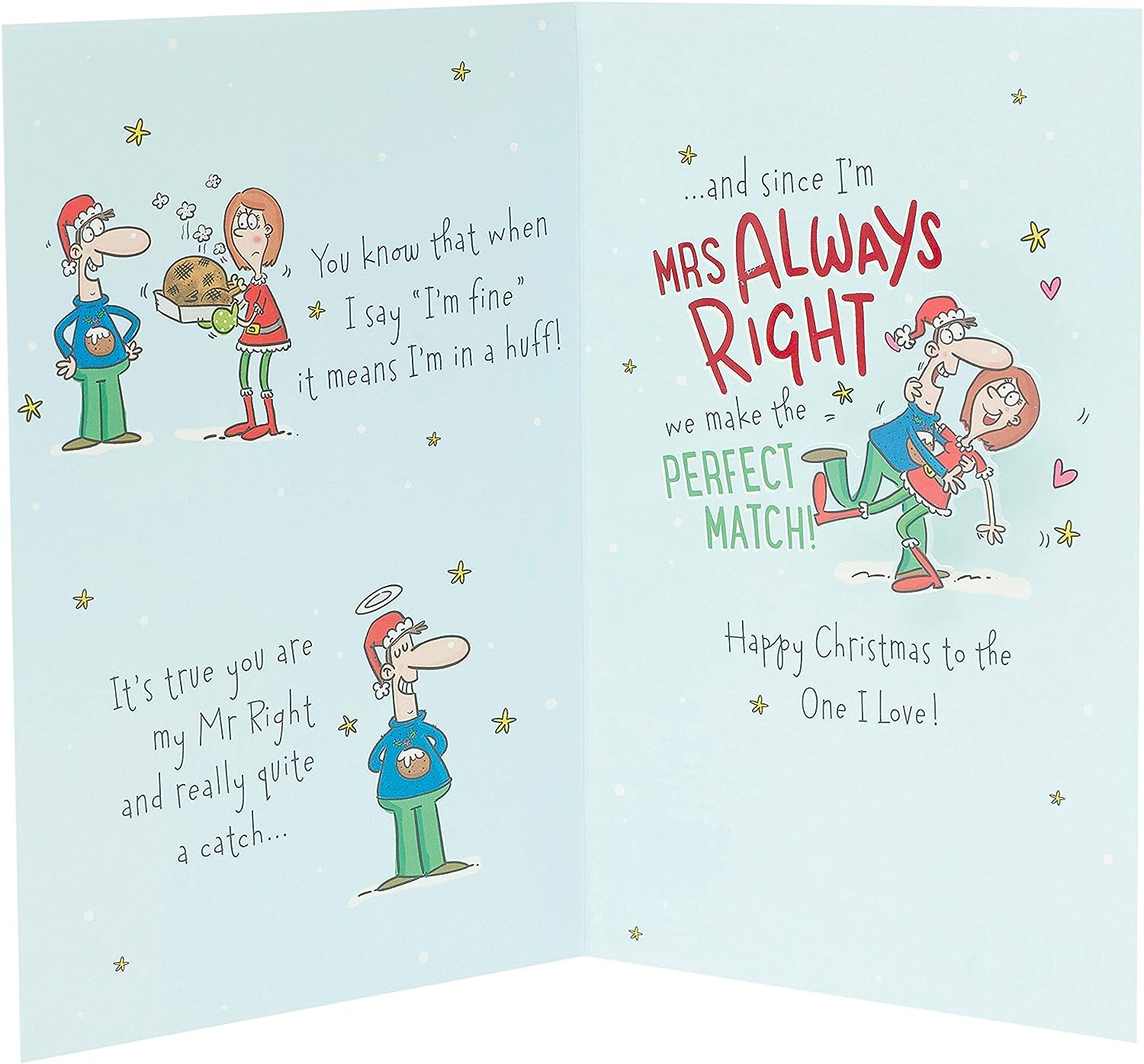 Funny Christmas card by UK Greetings featuring a humorous poem for husband, perfect for holiday greeting messages.