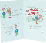 Funny Christmas card by UK Greetings featuring a humorous poem for husband, perfect for holiday greeting messages.