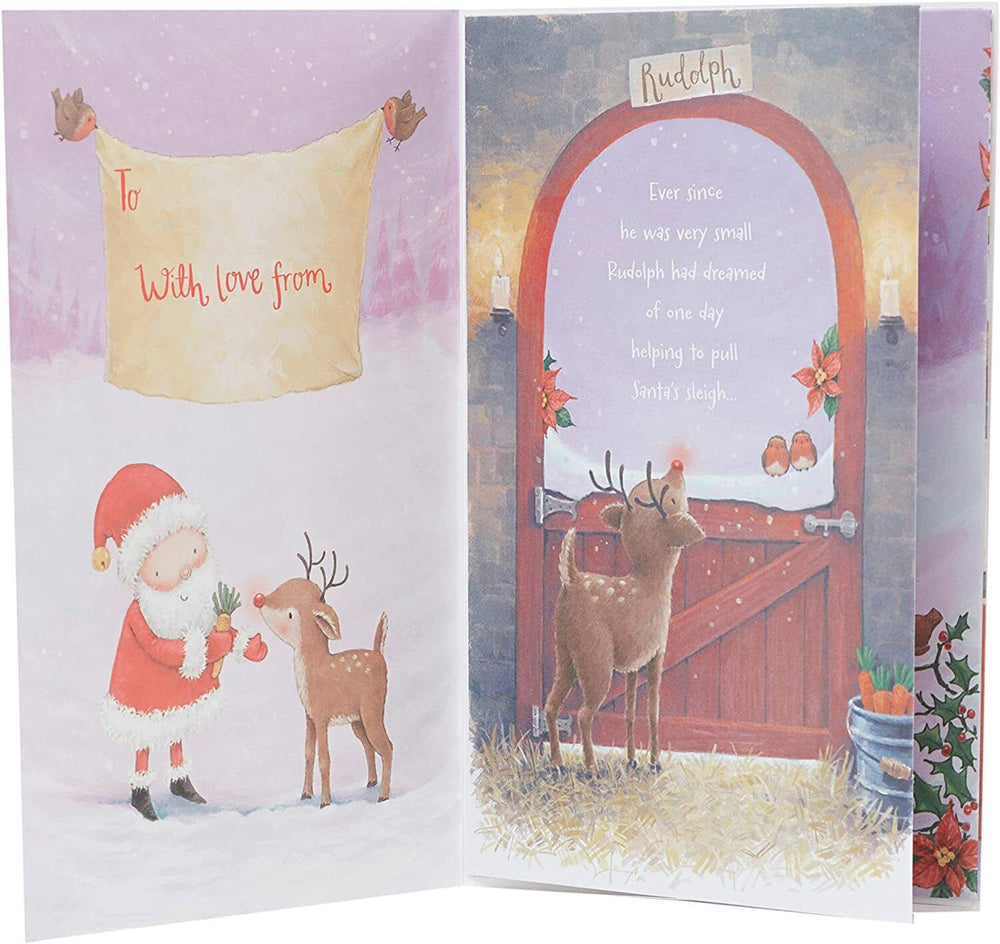 UK Greetings Christmas Story Granddaughter greeting card featuring festive holiday design and heartfelt message for loved ones