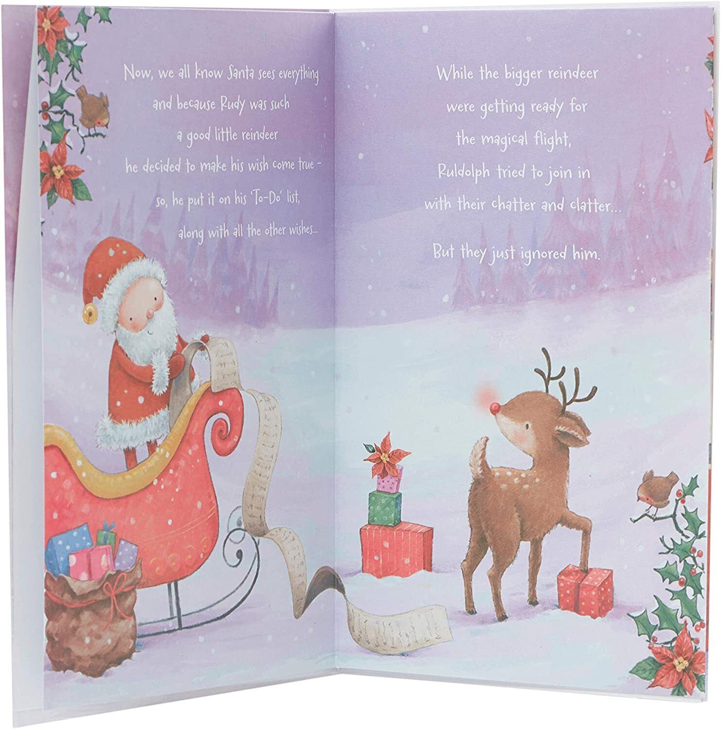 UK Greetings Christmas Story greeting card featuring a festive design for granddaughter, perfect for holiday wishes.