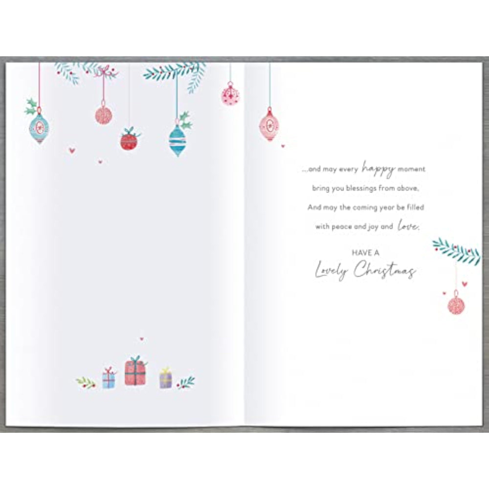 UK Greetings Christmas Wishes with Love Christmas card featuring festive holiday design and heartfelt message.