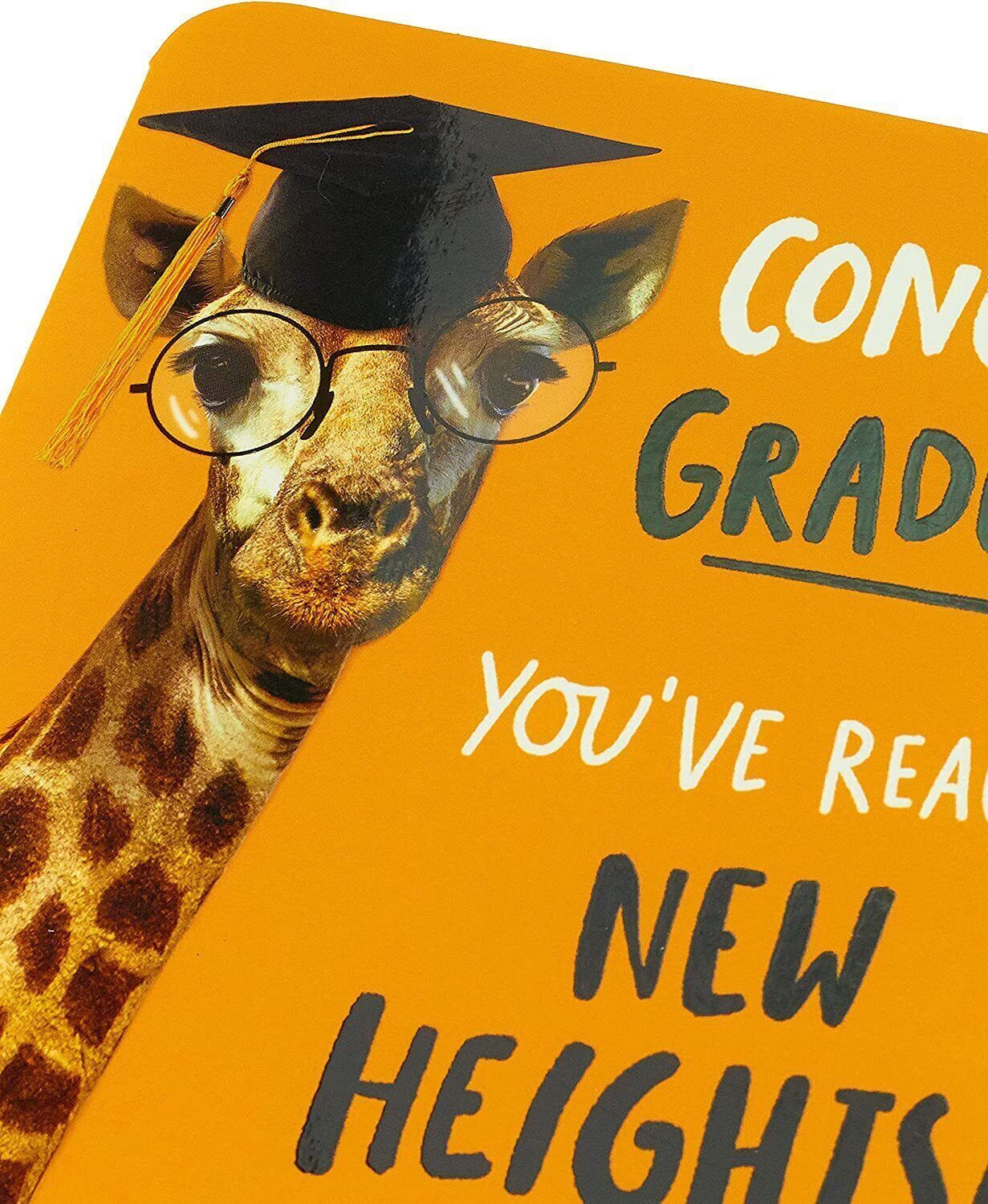 UK Greetings funny university graduation card featuring humorous congratulatory message and colorful graduation-themed design.