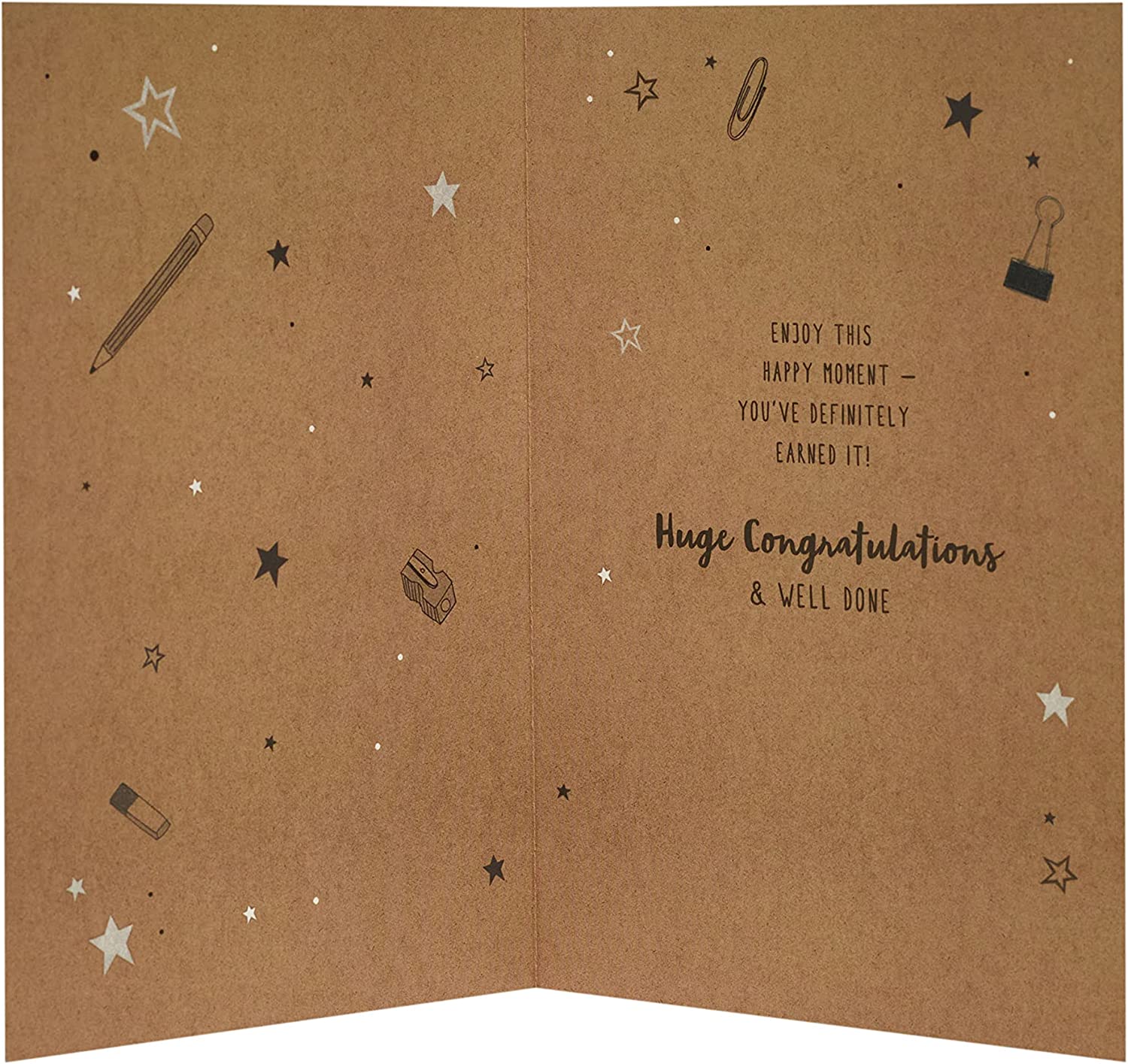 UK Greetings congratulation card for exams with gold foil finish, featuring elegant design and celebratory message.