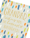 UK Greetings contemporary design Grandad birthday card featuring colorful, modern artwork for celebrating grandfathers.