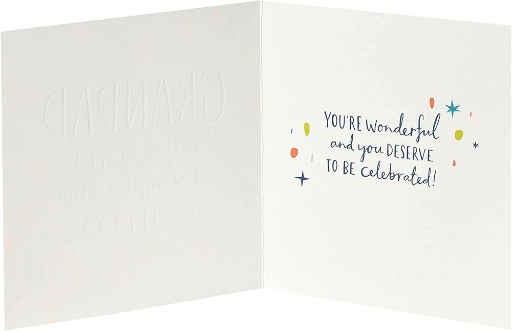 UK Greetings contemporary design grandad birthday card featuring colorful, modern artwork perfect for celebrating grandfathers.