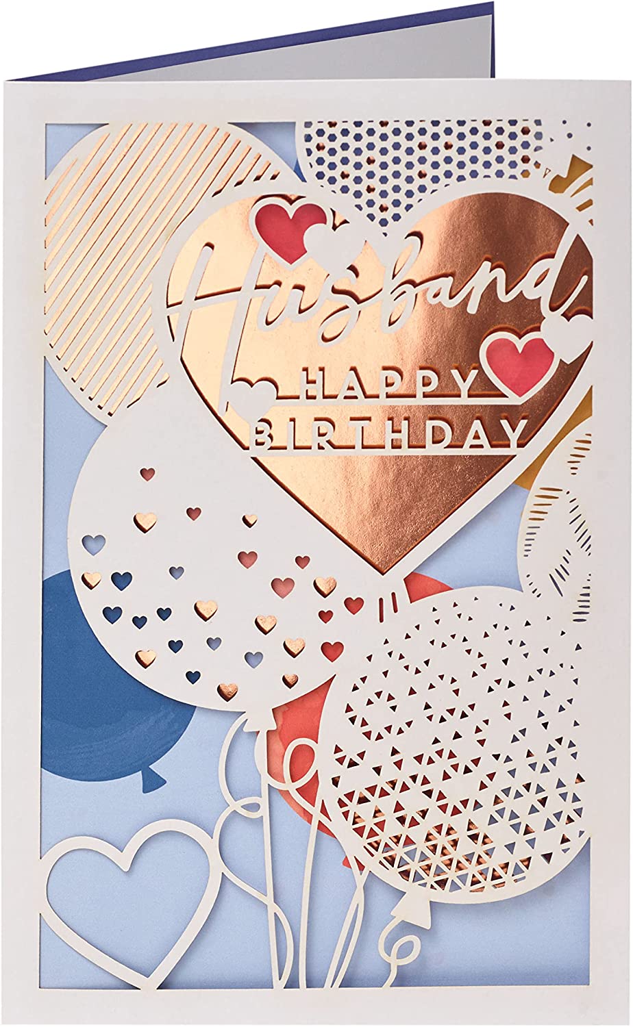 UK Greetings contemporary design birthday card for husband, featuring modern artwork and heartfelt message, ideal for special occasions.