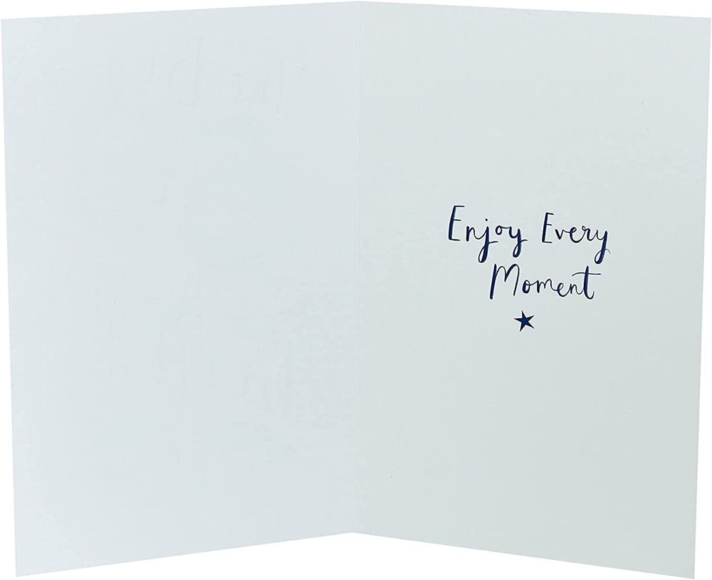 UK Greetings 50th Birthday Card featuring copper foil details and festive design, perfect for celebrating milestone birthdays.