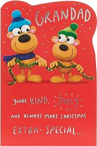 UK Greetings Crackers Christmas Grandad Christmas Card featuring festive cracker design and holiday greeting for grandad.