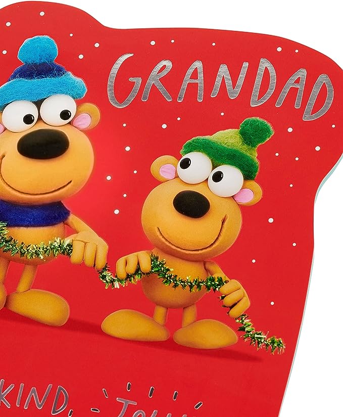 UK Greetings Crackers Christmas Grandad greeting card featuring festive holiday design with Christmas crackers and seasonal imagery.