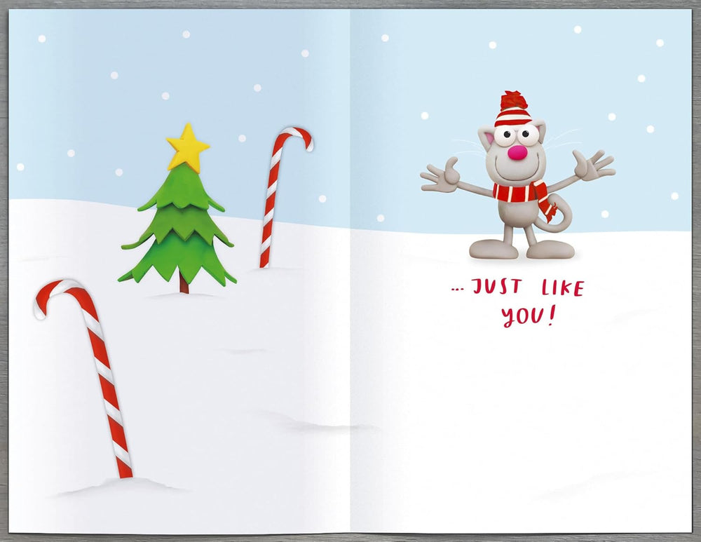 UK Greetings Crackers Extra funny cat Christmas greeting card featuring a humorous design for special granddaughters.