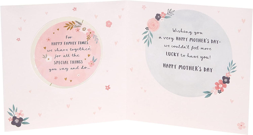 UK Greetings Cut Out Globe Design Mother’s Day Card featuring a globe motif for wife or mother, perfect for celebrating special occasions.
