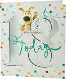 UK Greetings Cute Boofle 18th Birthday Card featuring a cheerful cartoon character and colorful design, perfect for celebrating teenagers.