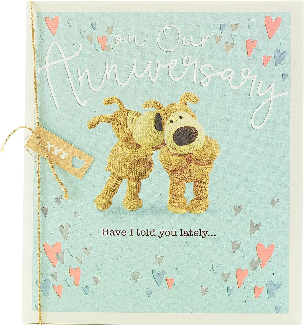 UK Greetings Cute and Cuddly Boofles Anniversary Card, colorful greeting card featuring adorable Boofles design for special occasions