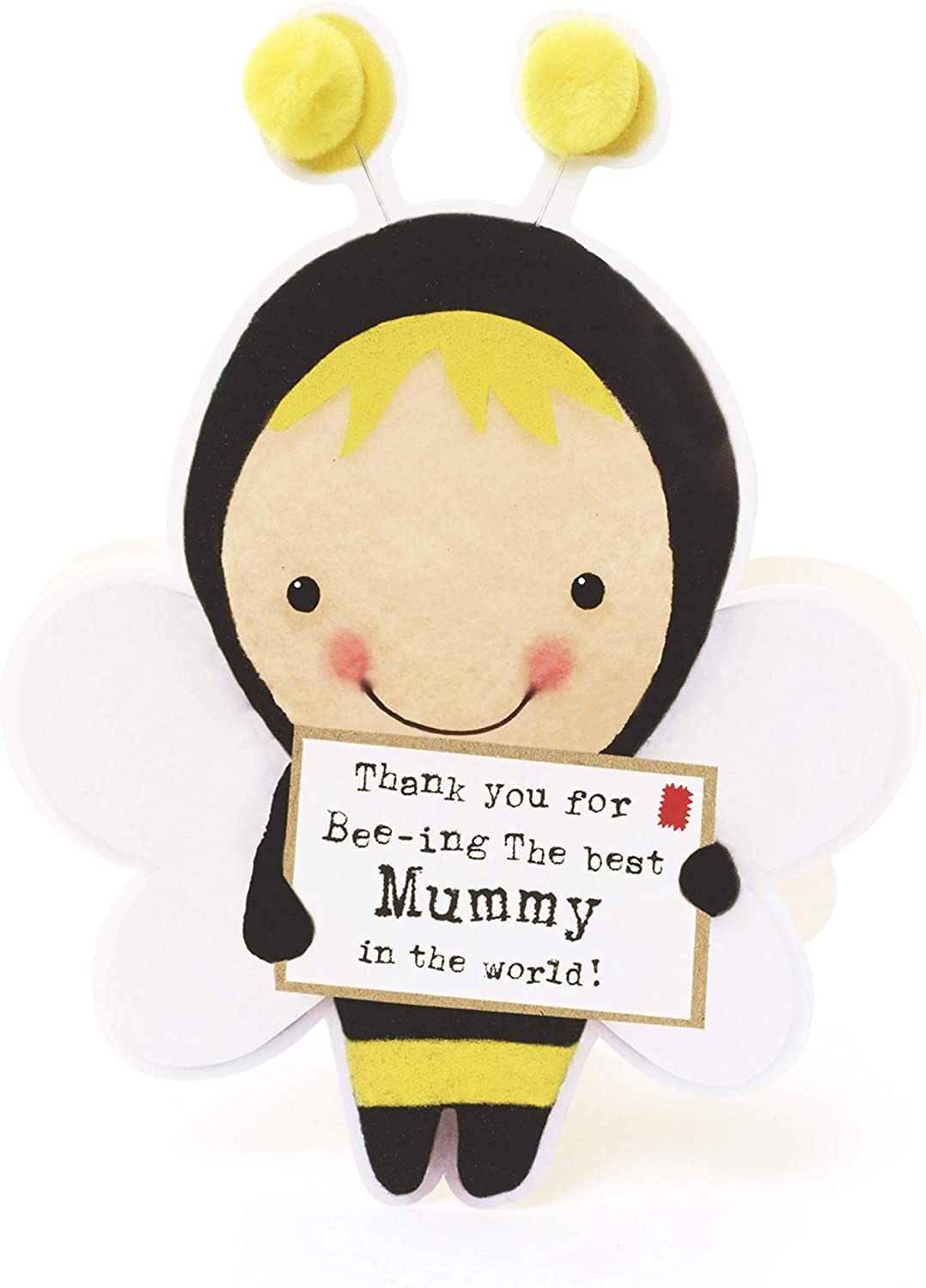UK Greetings cute birthday card for mummy from kids, featuring colorful illustrations and playful design on the front.