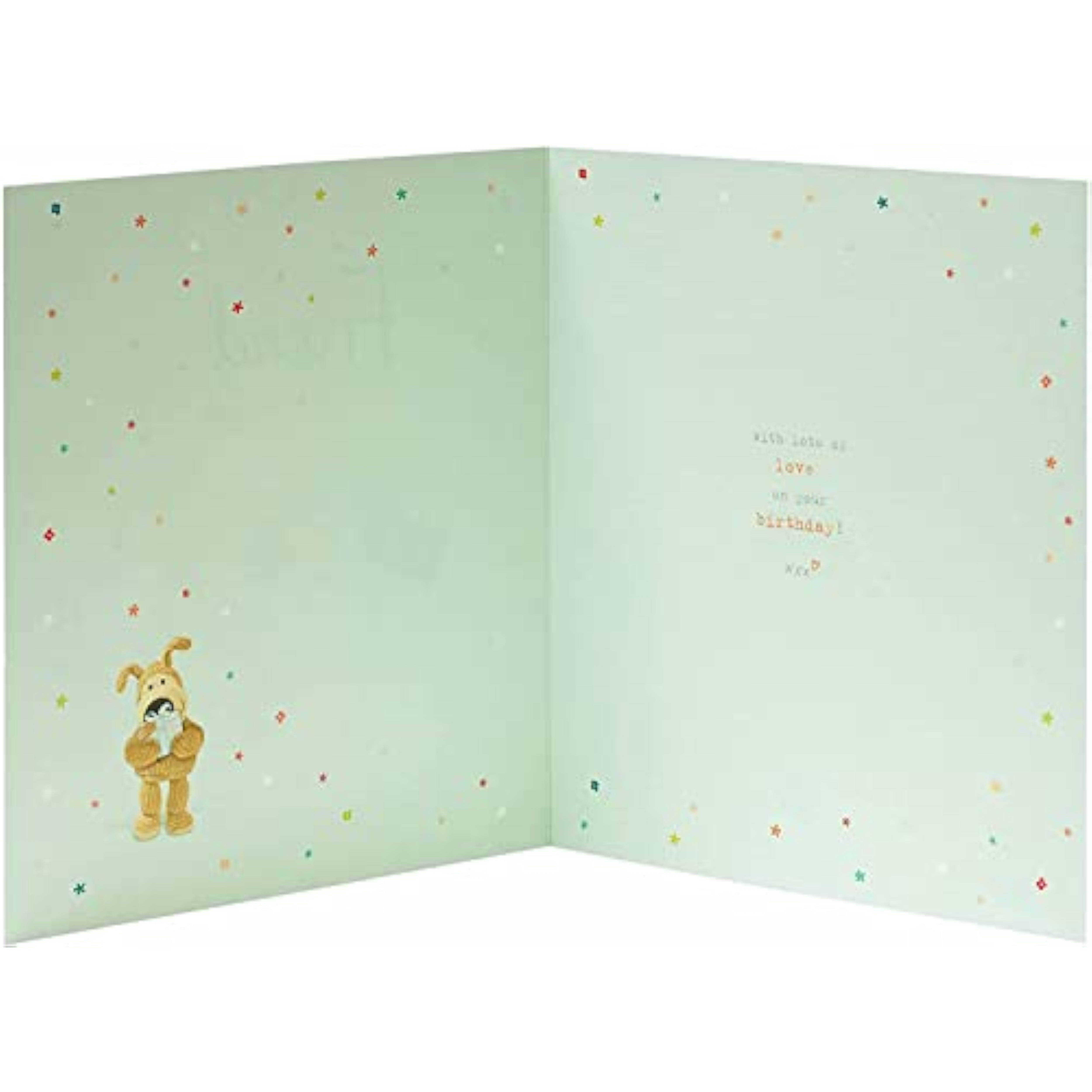 UK Greetings Cute Boofle birthday greeting card featuring a charming illustration of Boofle for a friend’s special day.
