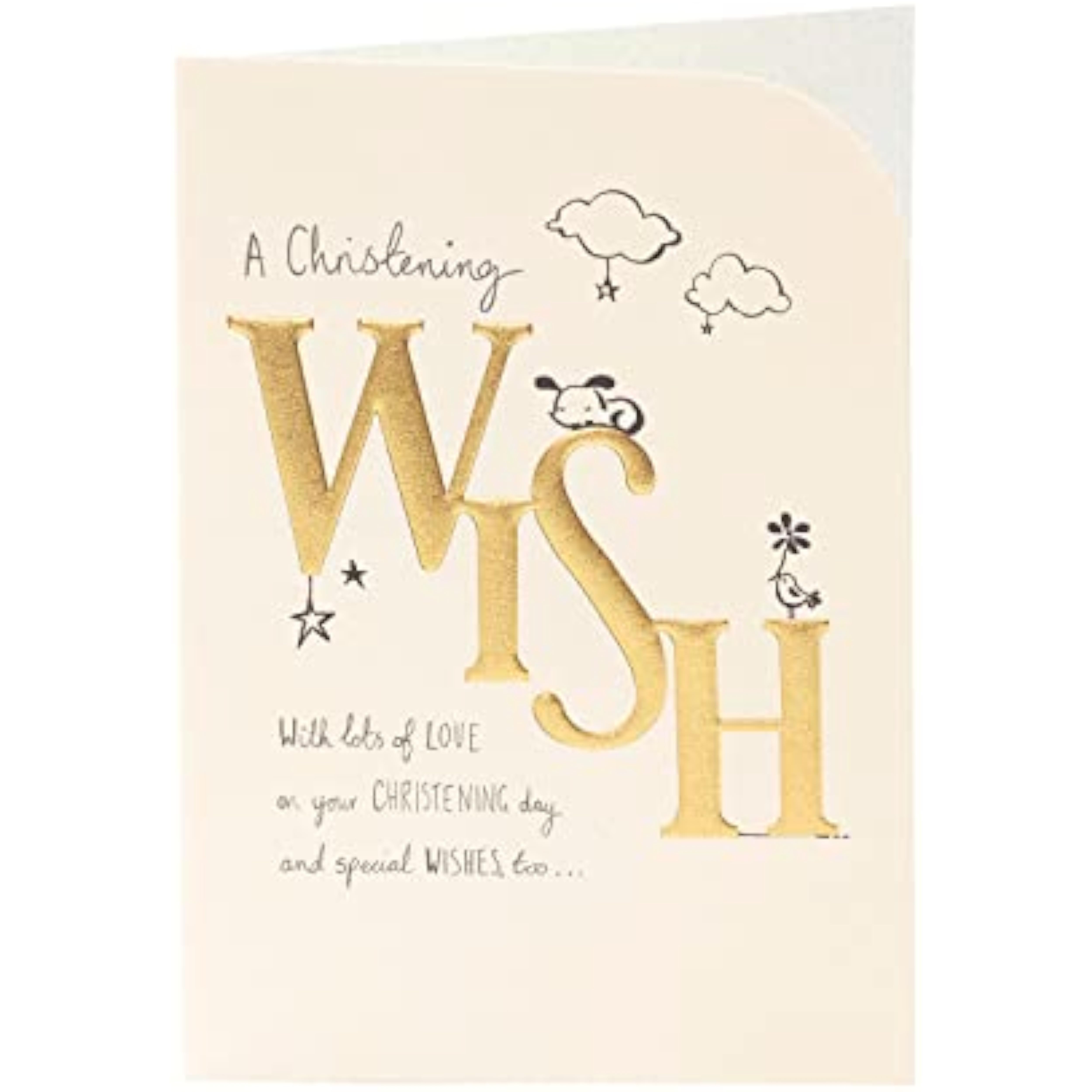 UK Greetings cute Christening card featuring colorful designs, perfect for celebrating a special Christening for him or her.