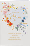 UK Greetings birthday greeting card featuring a cute heart and watercolor floral design for Mam.