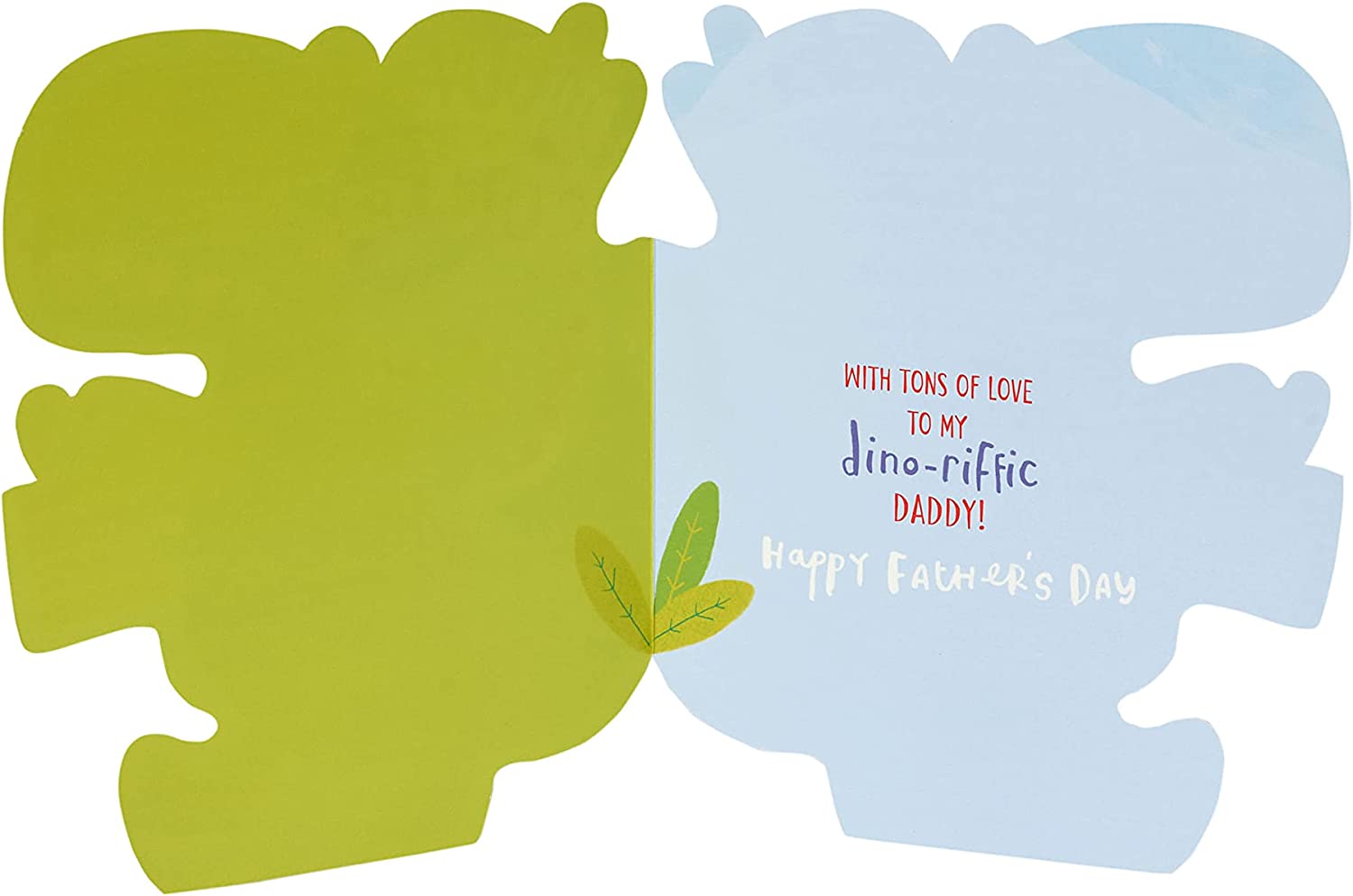 UK Greetings Cute Dinosaur Father's Day Card for Daddy from Son, featuring colorful dinosaur illustrations and heartfelt message.