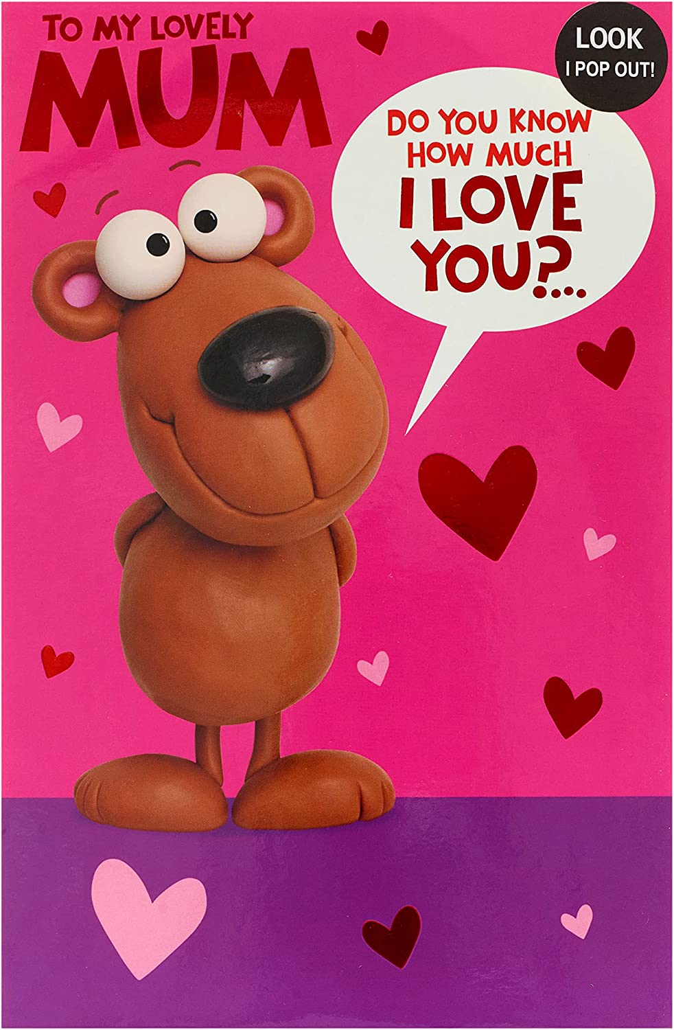 UK Greetings birthday card with cute message inside, designed for moms, featuring colorful, cheerful greeting card artwork.