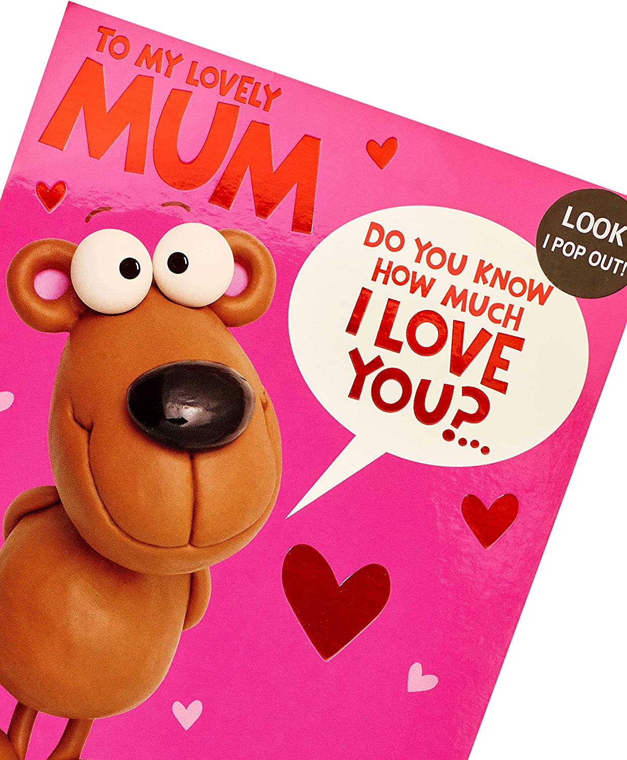 UK Greetings birthday card for mum with cute message inside, featuring colorful floral design and cheerful greeting for special occasions.