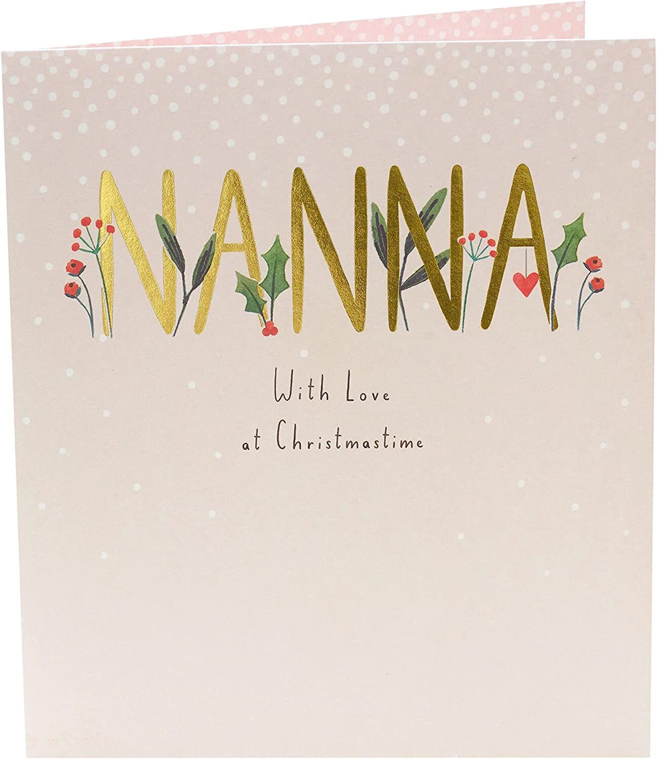 UK Greetings Cute Nanna Christmas Card featuring festive holiday design and cheerful message for grandmothers.