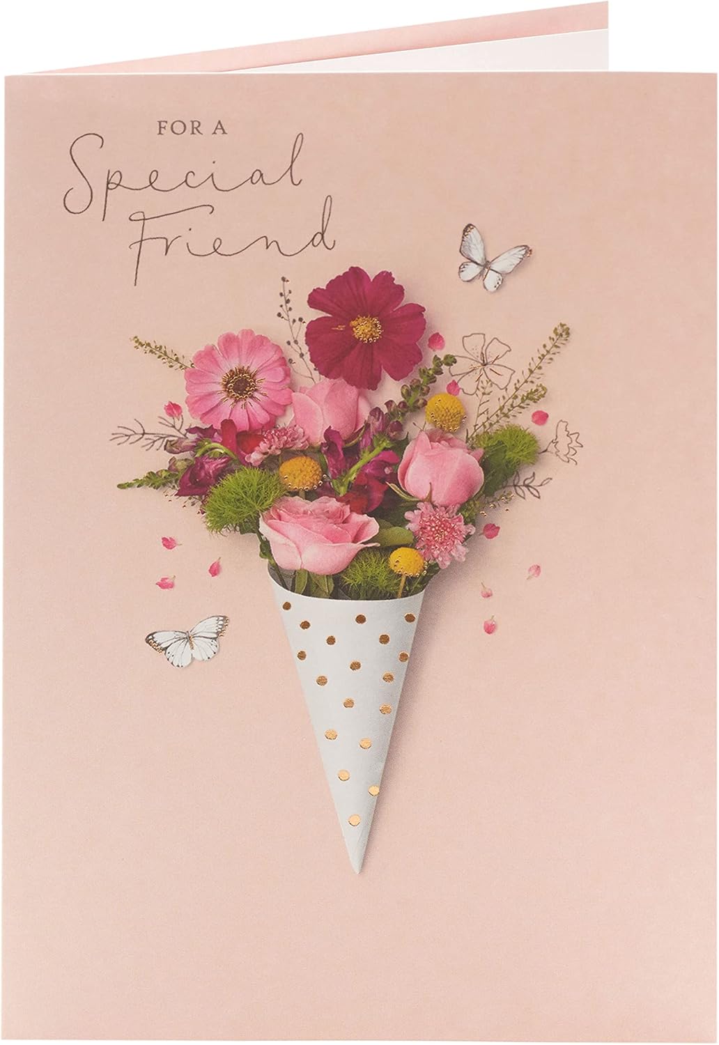UK Greetings birthday card with a cute photographic floral design, perfect for celebrating special occasions.