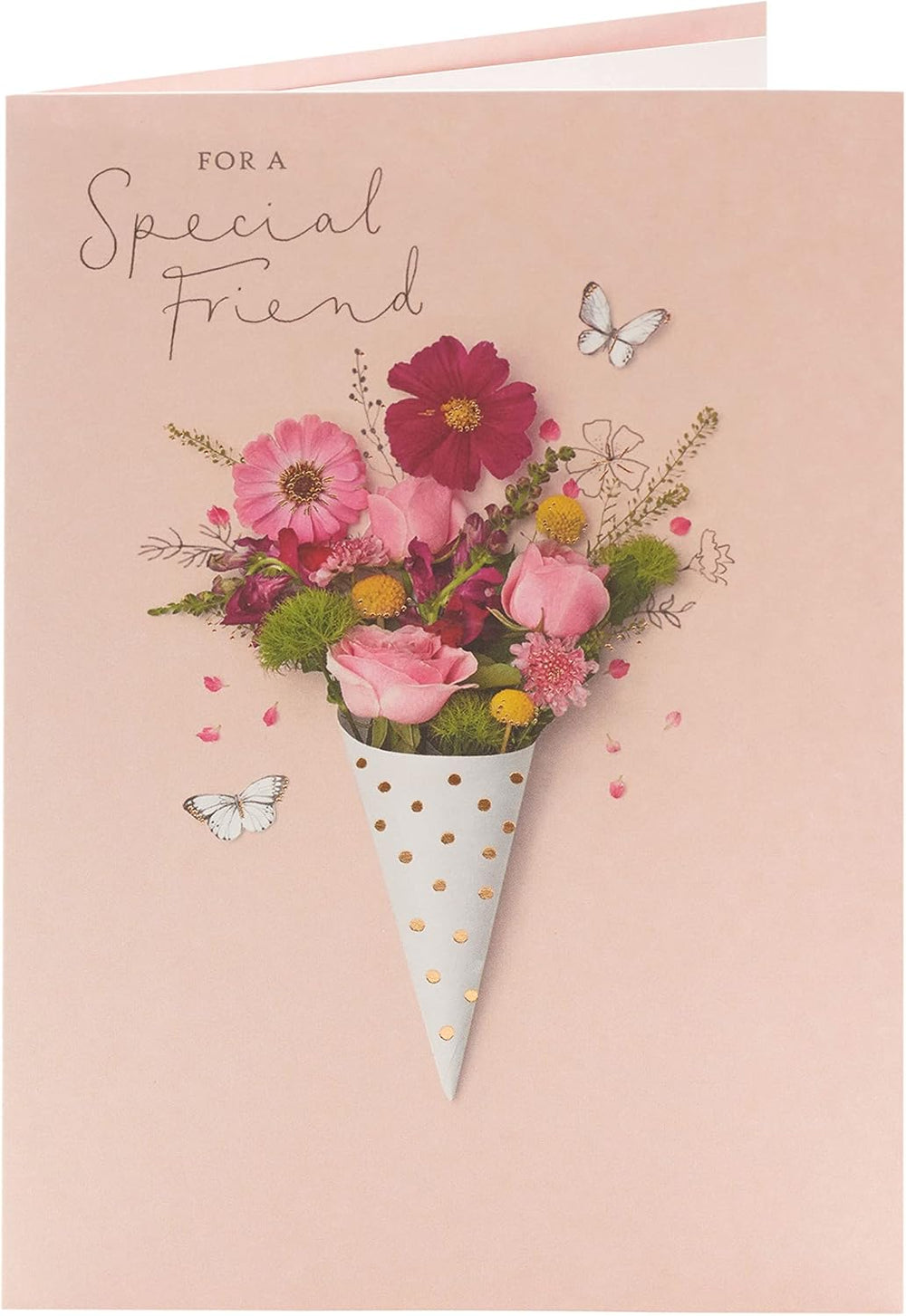 UK Greetings birthday card with a cute photographic floral design, perfect for celebrating special occasions.