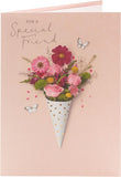 UK Greetings birthday card with a cute photographic floral design, perfect for celebrating special occasions.