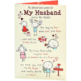 UK Greetings wedding anniversary greeting card with a cute poem design for husband, featuring romantic floral illustrations.