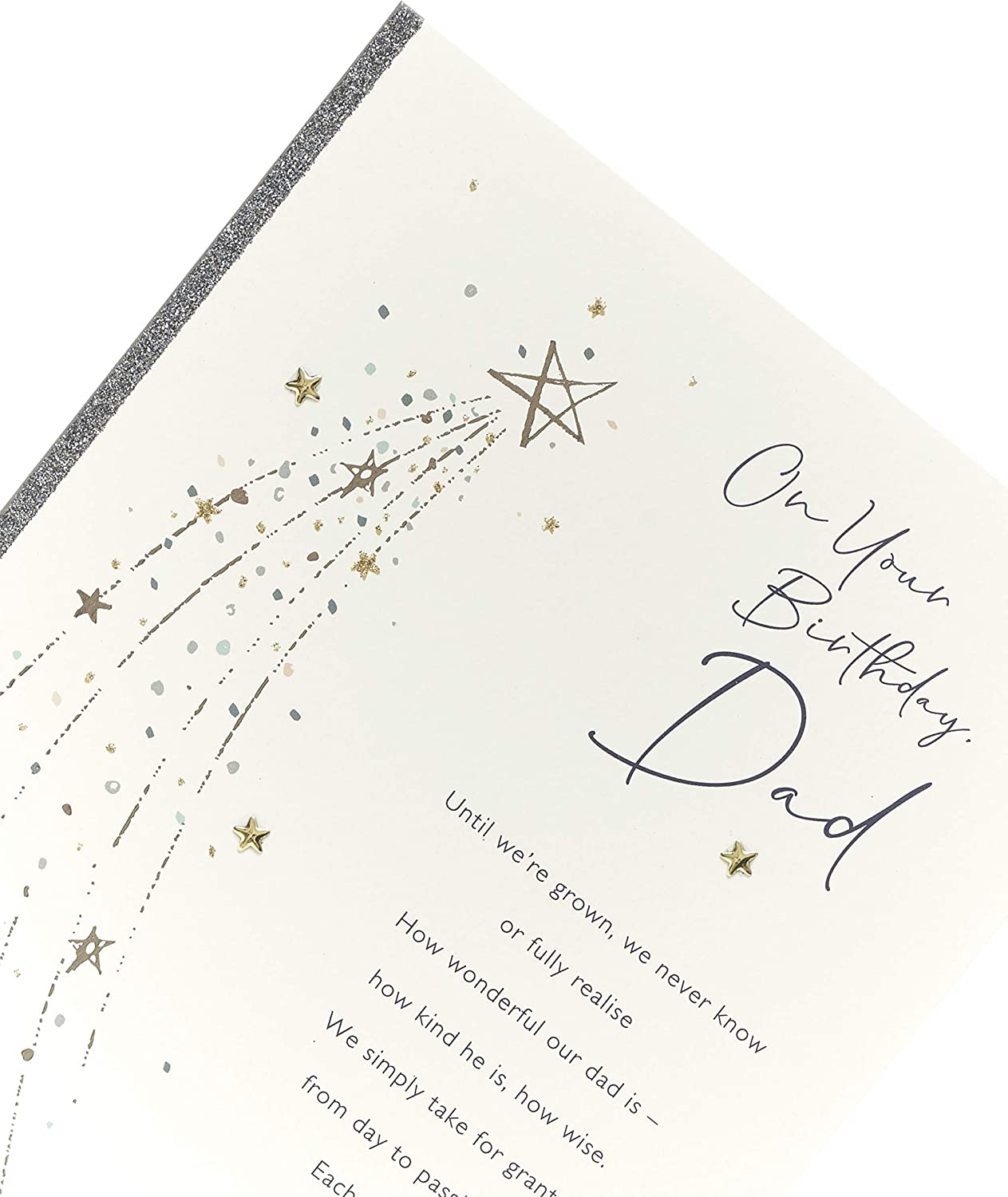 UK Greetings Dad birthday card with sentimental verse, featuring heartfelt message and colorful design for special occasions.