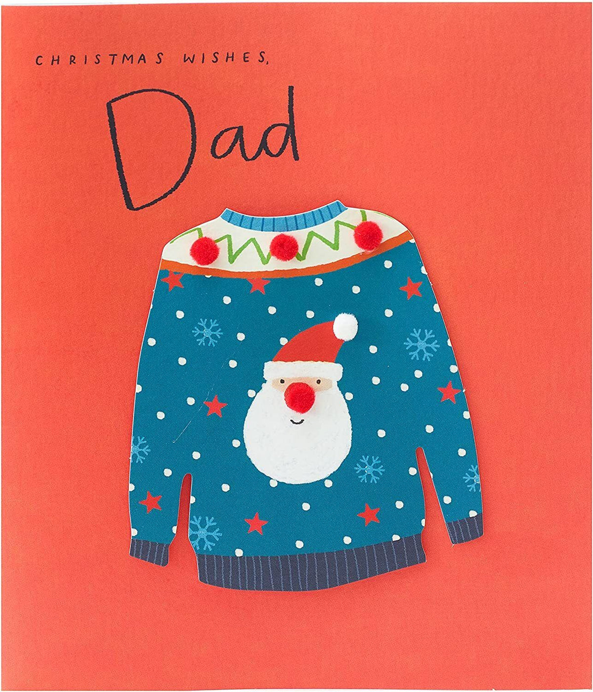 UK Greetings Dad Christmas Jumper Christmas Card featuring festive holiday design and cheerful greeting for fathers.