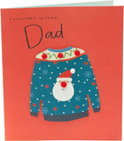 UK Greetings Dad Christmas Jumper Christmas Card featuring festive holiday design and cheerful holiday greeting.
