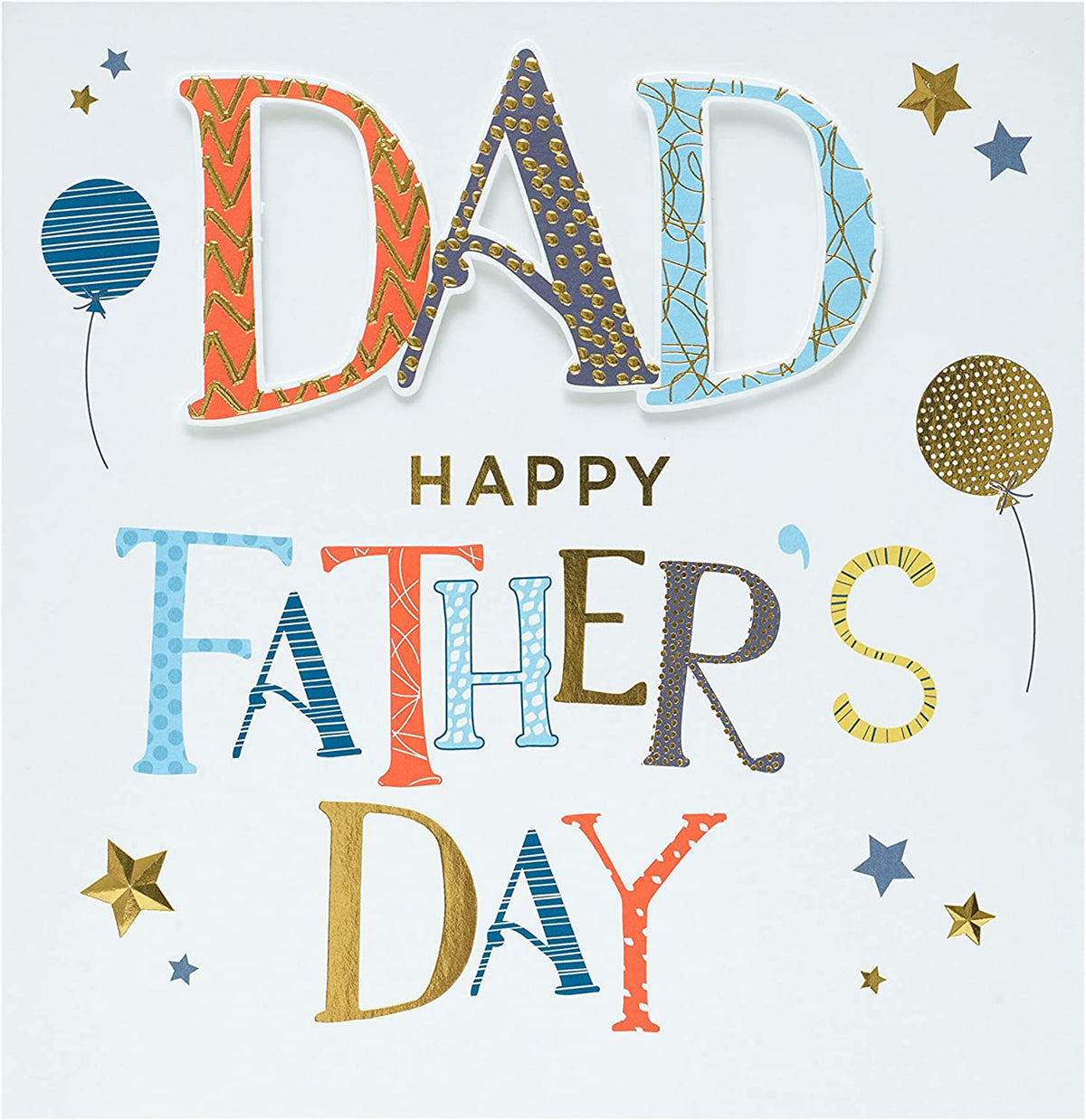 UK Greetings Dad Fathers Day card featuring a heartfelt design, perfect for celebrating dad on Father's Day.