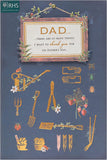 UK Greetings Father's Day card featuring gardening icons, perfect for dads who love gardening or outdoor activities.