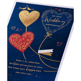 Dark blue wedding anniversary greeting card by UK Greetings, featuring elegant design and heartfelt message for special celebrations.