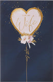 UK Greetings dark blue and gold wife birthday greeting card with elegant design, perfect for celebrating special occasions.