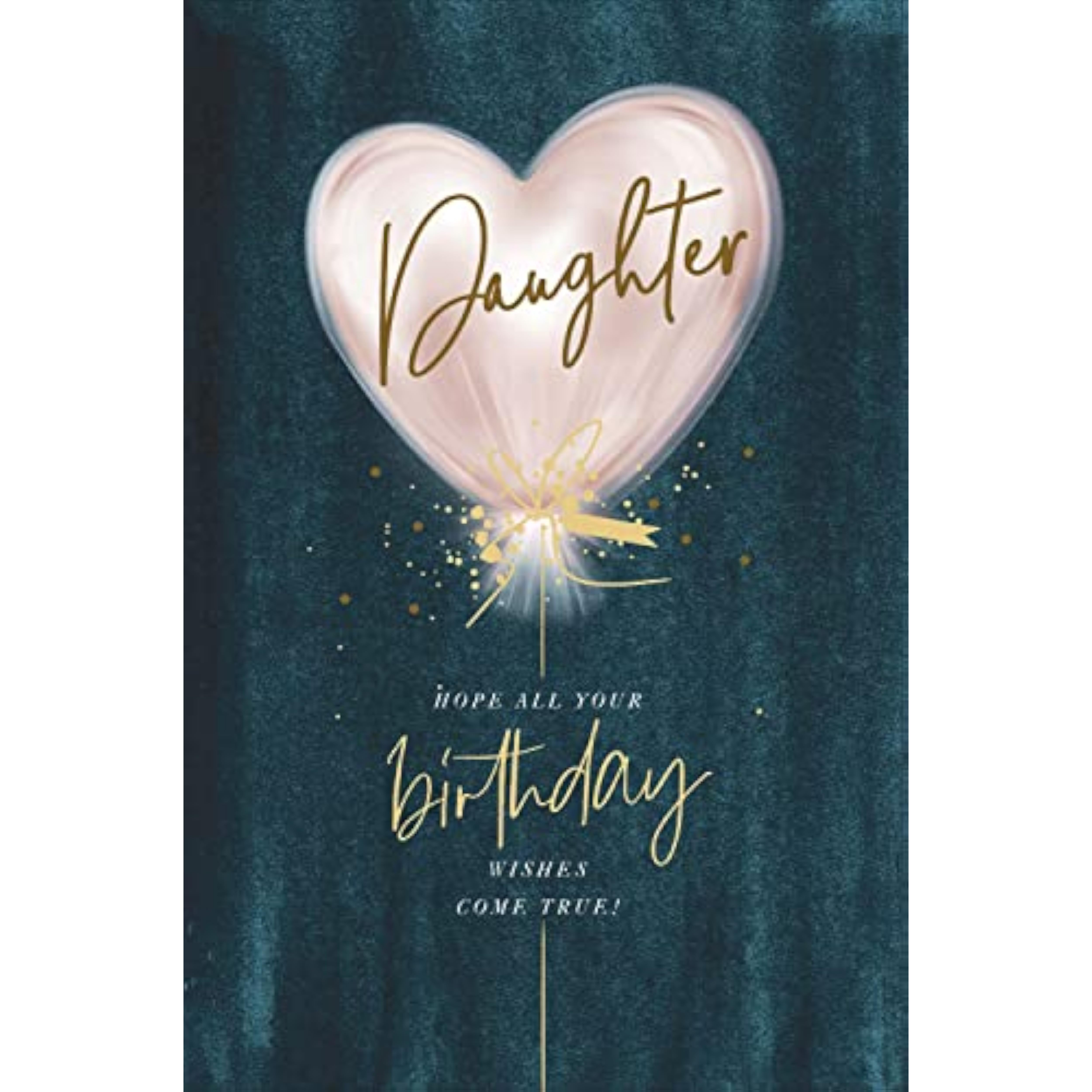 UK Greetings daughter birthday card featuring a contemporary design with a pink balloon on the front.