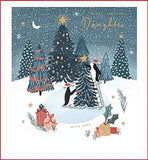 UK Greetings Daughter Christmas Card featuring festive design and "Merry Christmas Daughter, with Love" message, perfect for holiday wishes.