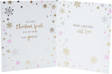 UK Greetings Daughter Christmas greeting card with embellishments, featuring festive holiday design and special Xmas message.