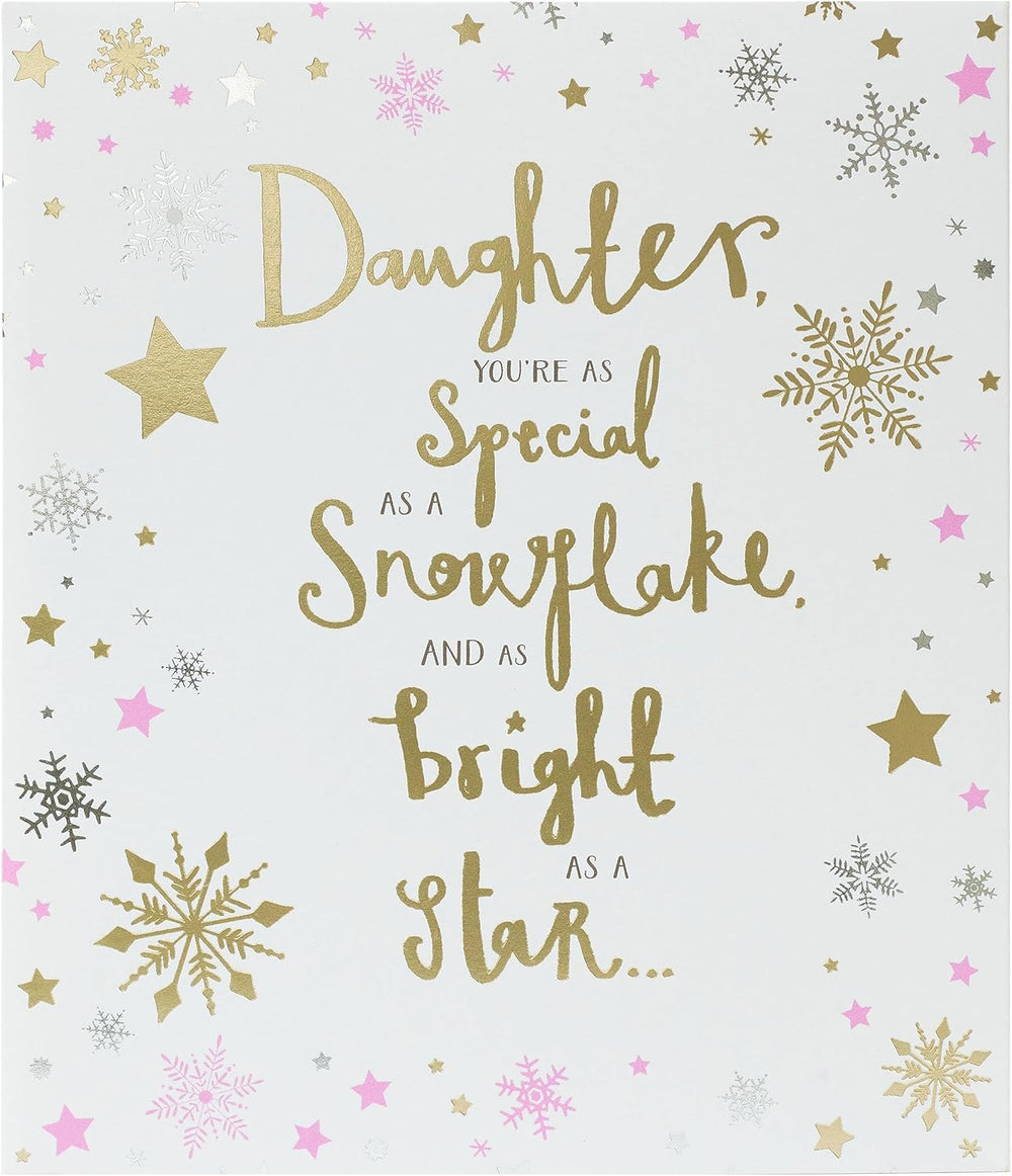 UK Greetings Daughter Christmas greeting card with embellished design, featuring festive holiday imagery and special Xmas details.