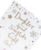 UK Greetings Daughter Christmas greeting card with embellished design and festive holiday imagery.