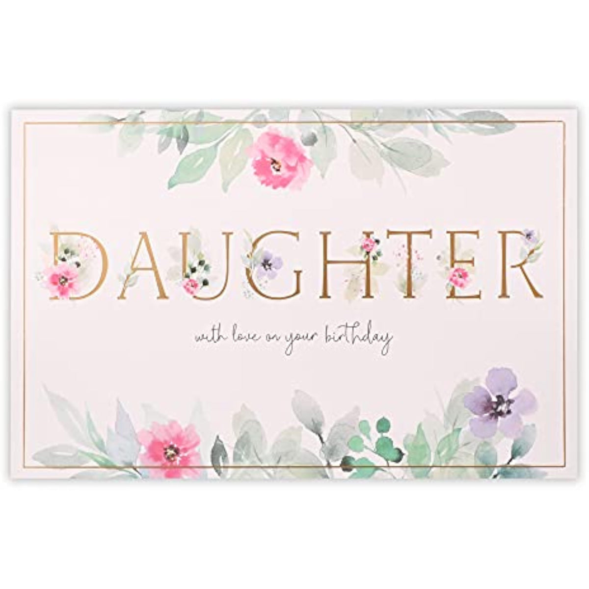 UK Greetings Daughter with Love Flower Birthday Card featuring colorful floral design and heartfelt message for special occasions