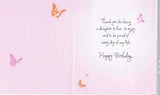 UK Greetings birthday card for daughter with heartfelt message, featuring floral and decorative design on the front.